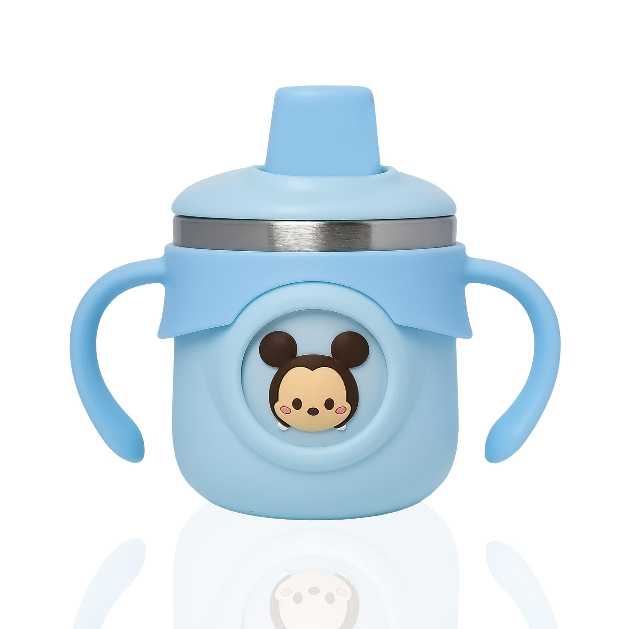 The Little LOOKERS Stainless Steel Insulated Hot & Cold Sipper Bottle for Baby | Sippy Cup | Sipper Bottle for Baby | Sipper Cup with Straw | Baby Travelling Water Bottle | (Sky Blue - 260ml)