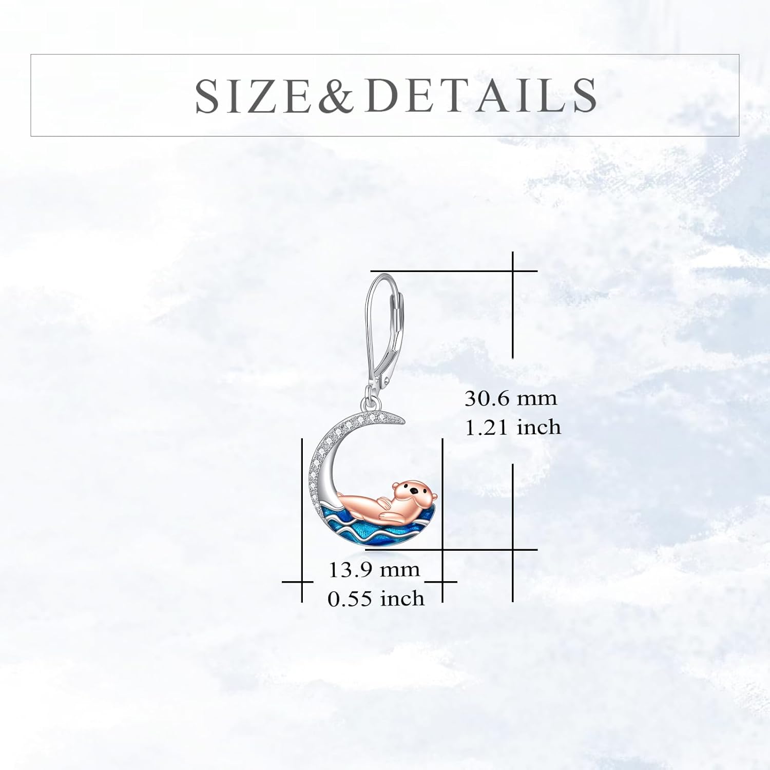 YFN Otter Gifts Sterling Silver Sea Otter Earrings Otter Jewelry for Women Otter Gifts for Otter Lovers