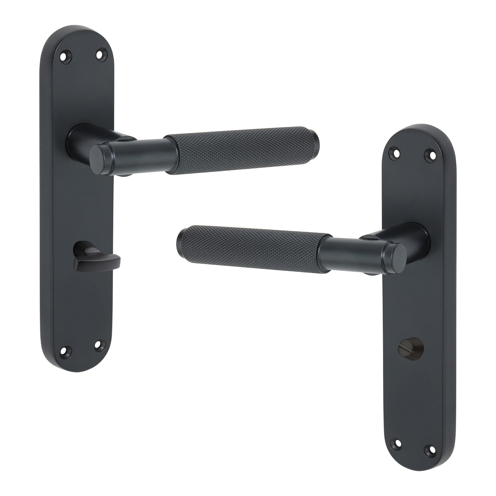 Poignée de porte noire mate à levier moleté 185 mm pour remplacer d'anciennes poignées