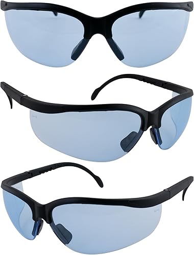 Miniatura 8 de Global Vision Gafas de sol de seguridad Blue Moon Marco Negro Lentes azules ANSI Z87.1