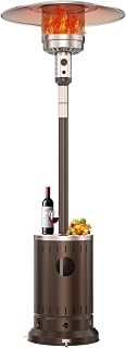 DiamondForge 50,000 BTU Propane Patio Heater with Double-Layer Stainless Steel Burner, Wheels & Tabletop for Patio, Garden
