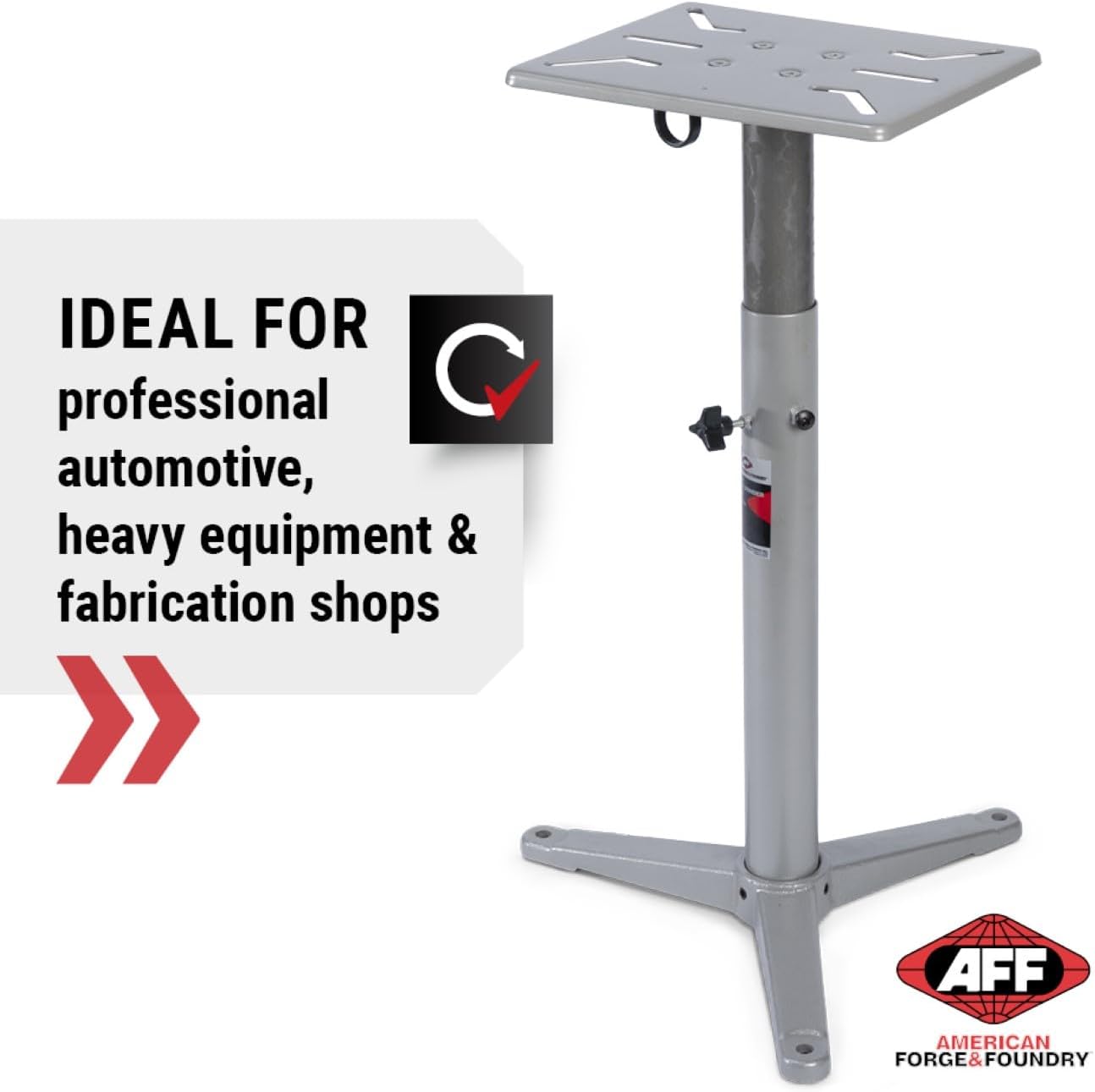 AFF Bench Grinder/Vise Stand - 28" to 36" Adjustable Height - Predrilled Mounting Slots