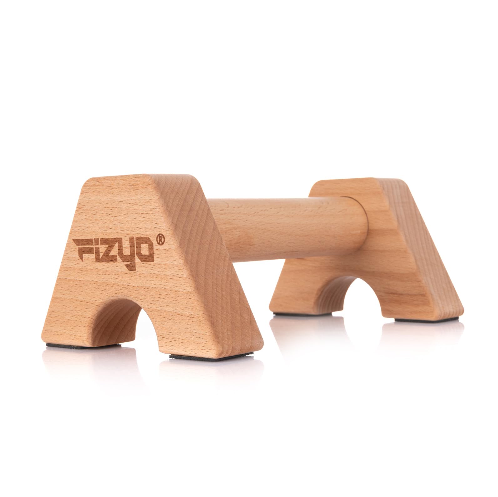 Fizyo Poignées pour Pompes en Bois, Parallettes de Callisthénie pour Entraînement de Force à Domicile, Base Antidérapante, Barres Push Up Fitness Musculation, 2 Pièces