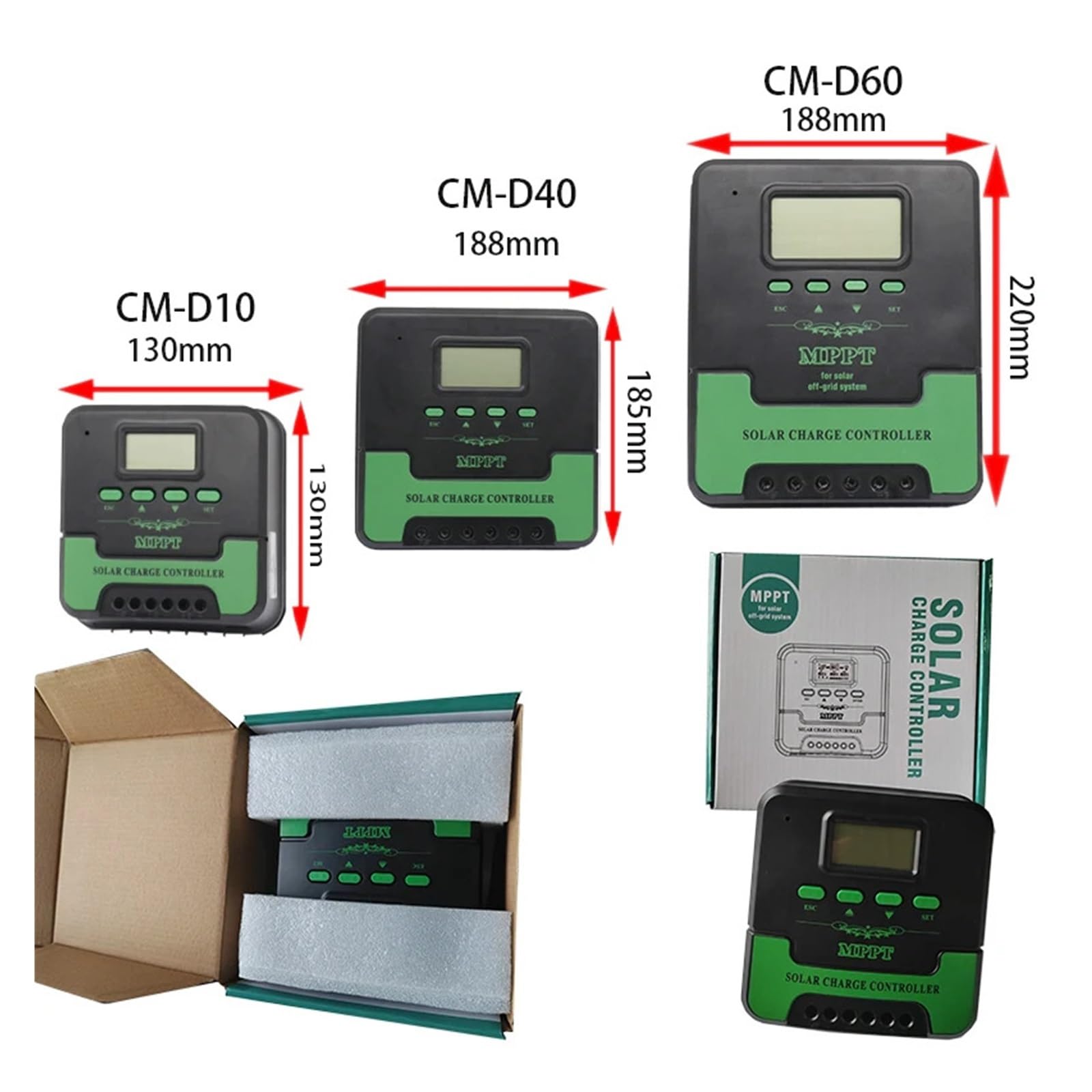 Regolatore di Carica Pannello Solare, Regolatore di Carica Solare MPPT 10A 20A 12V24V Display LCD Automatico Regolatore del Pannello Solare Caricabatteria for Uso Domestico del Solare(10A)