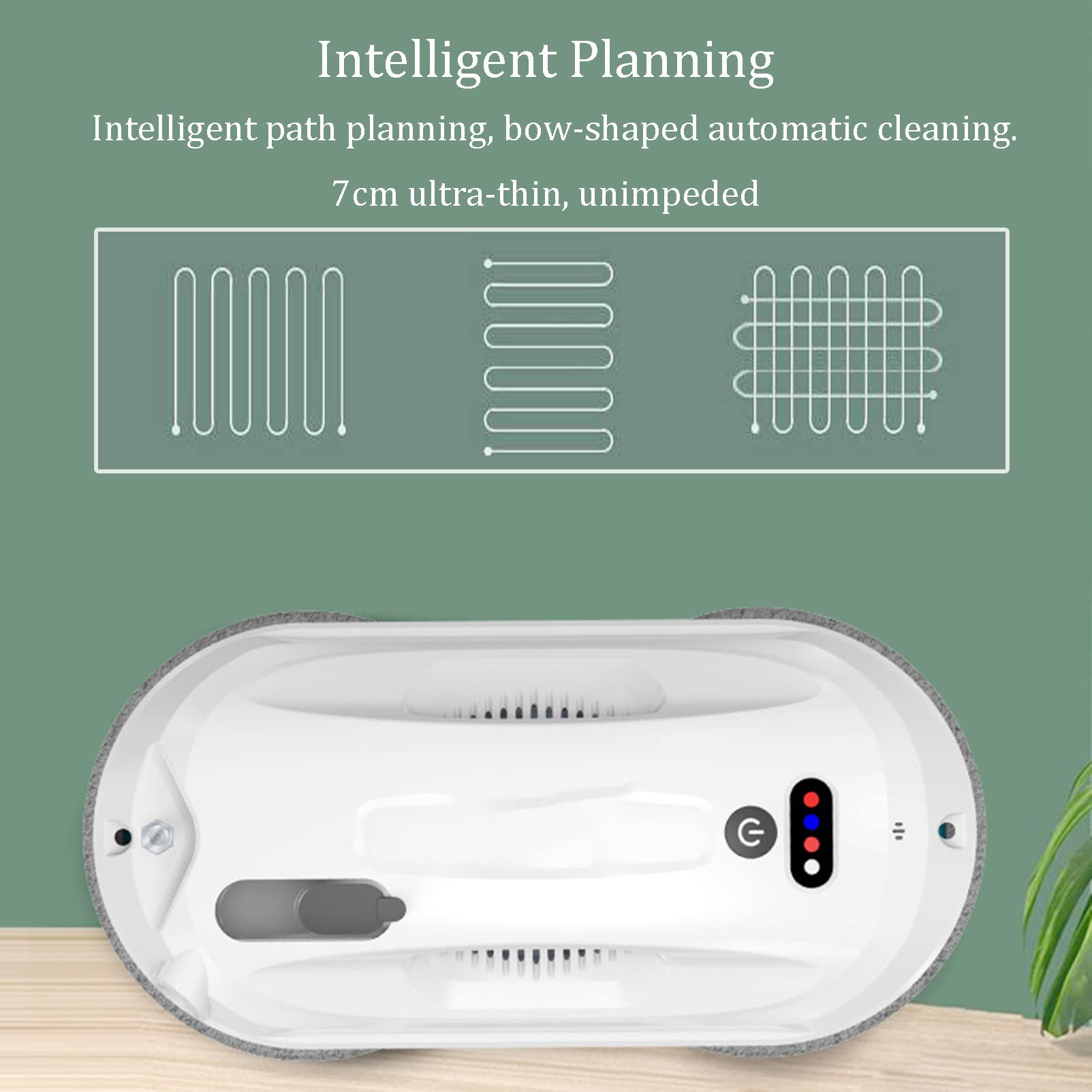 Limpiacristales Robot Limpiacristales Automático Control App, con Pulverizador y Control Remoto para Interiores, Exteriores y Techos Altos