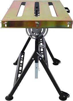 ZenithX Welding Table 30"x20", 400lbs Load Capacity Steel Welding Workbench Table on Wheels, Folding Work Bench with Three Slot, Adjustable Angle & Height