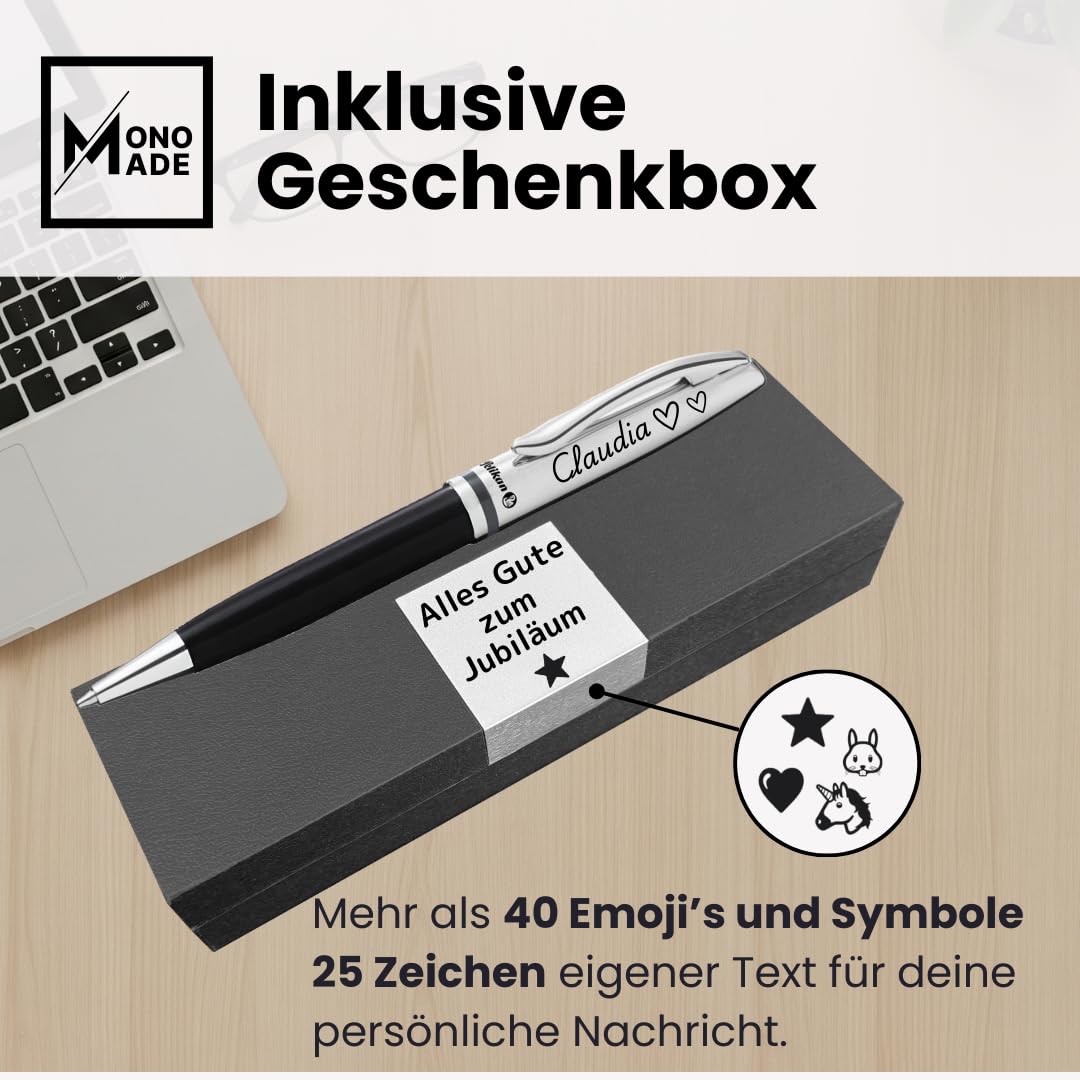 PeIikan Kugelschreiber mit Gravur als Geschenk + Symbol + Geschenkverpackung Jazz Classic Schwarz - direkt online gestalten !