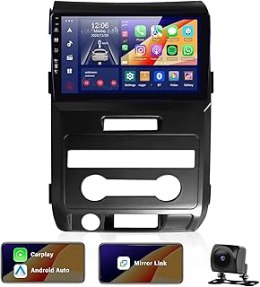 2+32G 8-Core Android 12 Car Stereo for Ford F150/Raptor 2009-2012 with Apple Carplay Android Auto Mirror Link 9 inch Touch Screen Bluetooth 5.0 FM/AM/RDS Radio DSP EQ WiFi Pluggable 4G Card AHD Camera