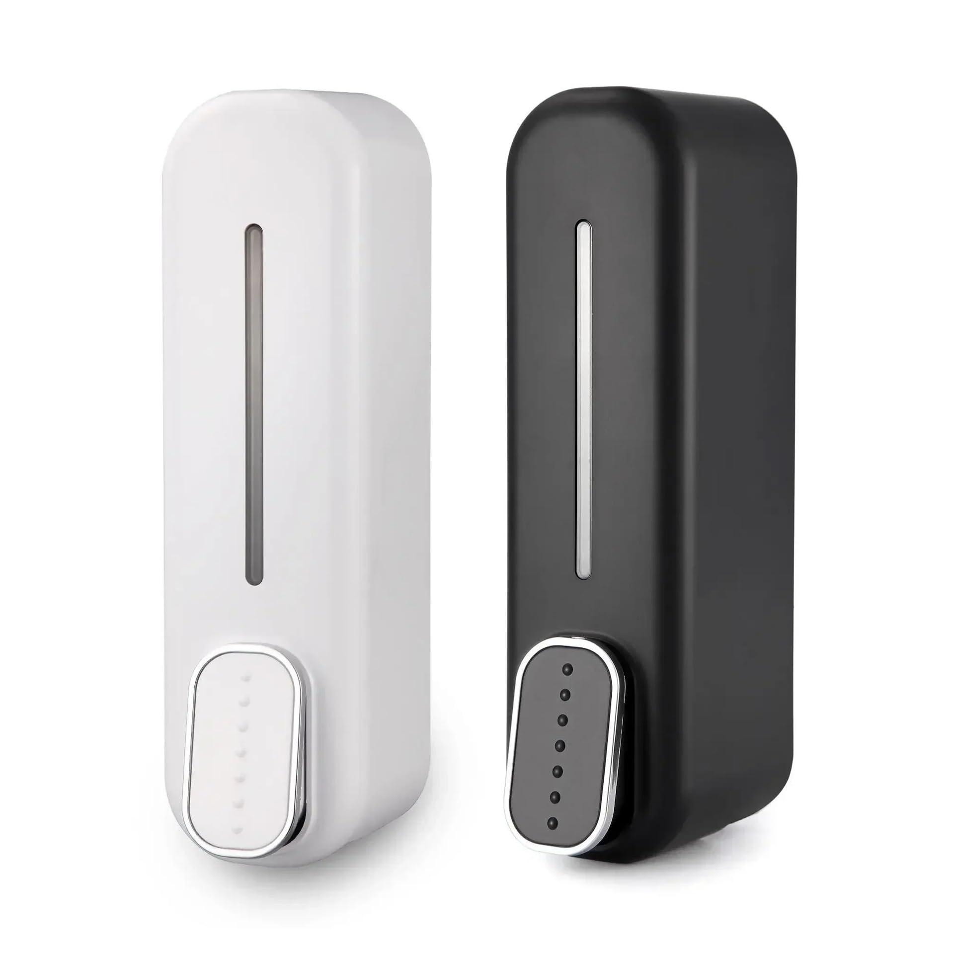 Soap Dispenser, Wall Mounted Manual Soap Dispenser Shampoo Shower Gel Lotion Container Multicolor(1black 1white)