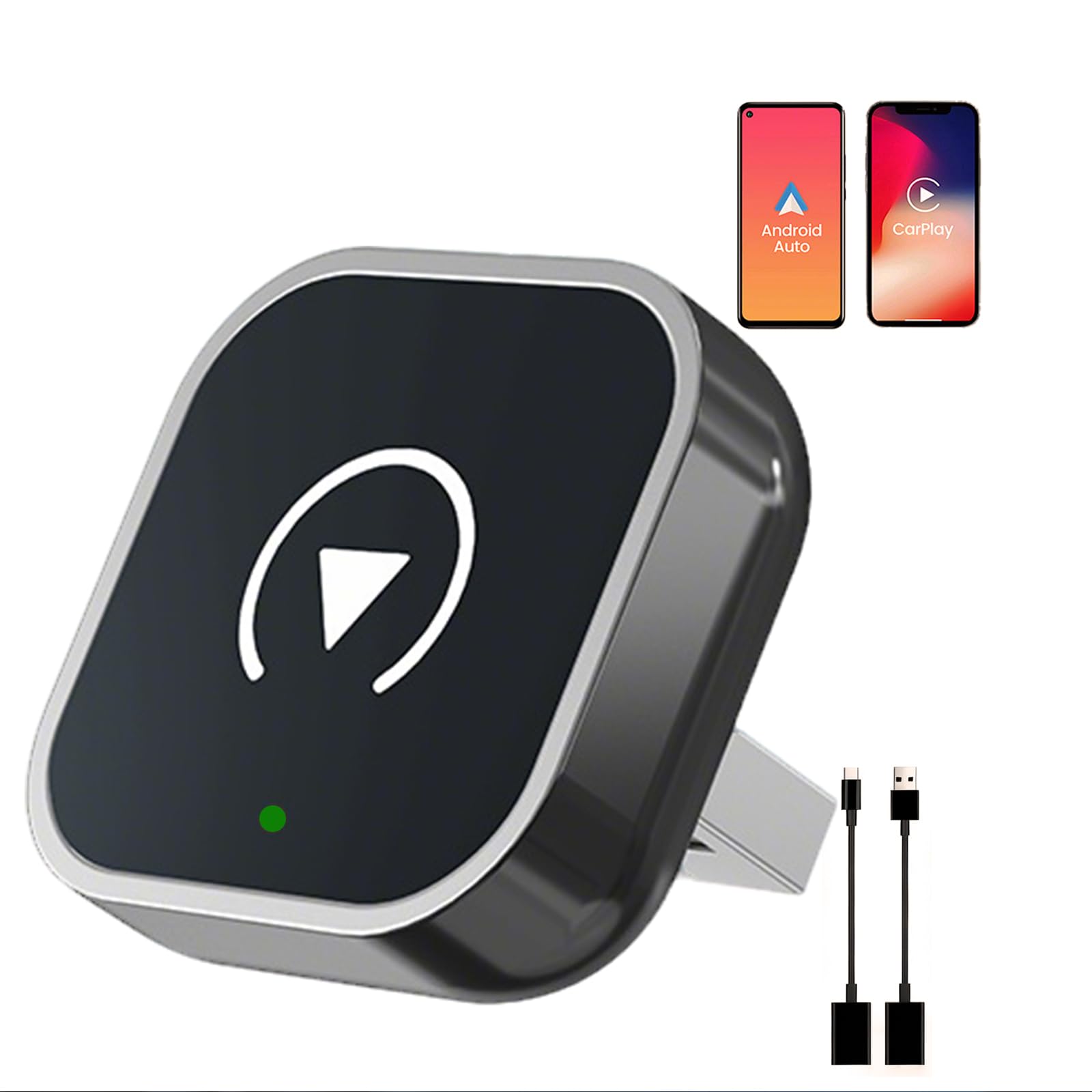 2 en 1 Adaptador CarPlay Inalámbrico para iPhone iOS 10+ & Android Auto, Convert