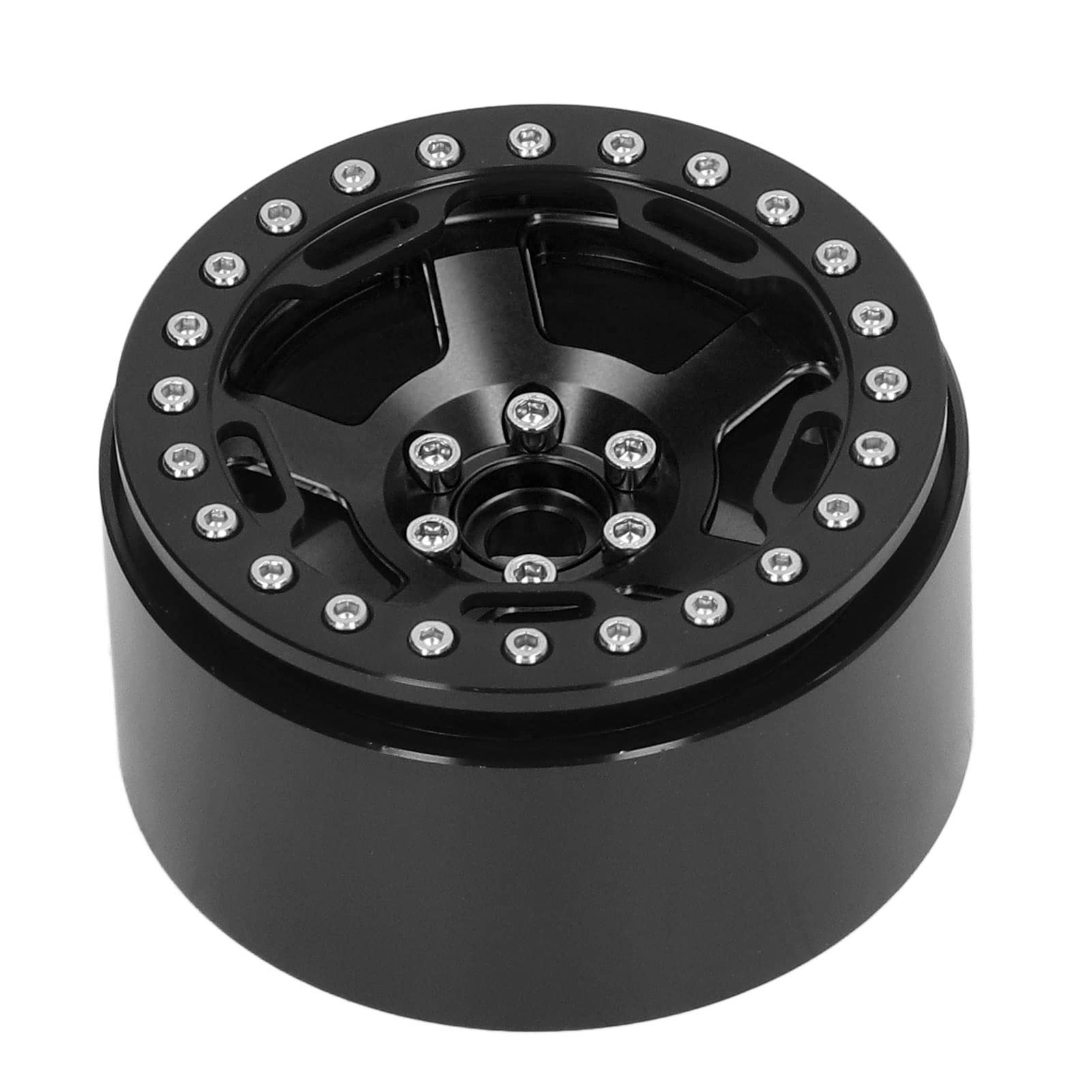 4 PCS RC Car Wheel Hub 2.2in 12mm Hex Drive Aleación de aluminio 36mm Espesor Metal Wheel Hub para 1/10 Crawler Car (Black)