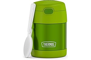 THERMOS FUNTAINER Insulated Food Jar: Leakproof Kid-Friendly Food Container with Foldable Spoon, 10 Ounces