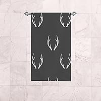 Vista 6 de Juego de 2 toallas de baño de mano para baño, color gris oscuro, cuernos de ciervo, toalla absorbente de agua, poliéster suave para cocina