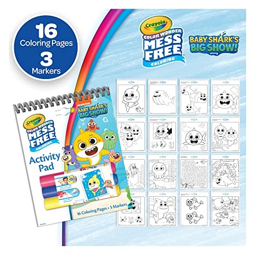 Image of Crayola Nickelodeon Color Wonder Activity Pad Bundle (3pk), Mess Free Coloring Set for Toddlers & Kids, Blue's Clues, Paw Patrol & Baby Shark, Gift for Kids, 3+