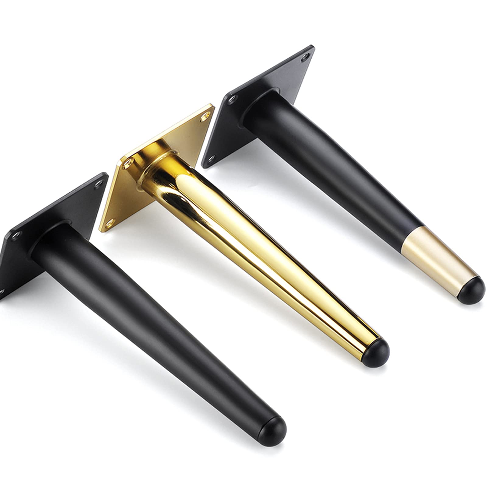 Genérico 4 Patas de Mesa, Patas de Metal para Muebles, Patas para armarios de baño, Patas para cómodas, 12/15/20/25 cm, Patas de Cama, 12 tamaños, soportan 1000 kg, 15 cm/6 Pulgadas - Dorad