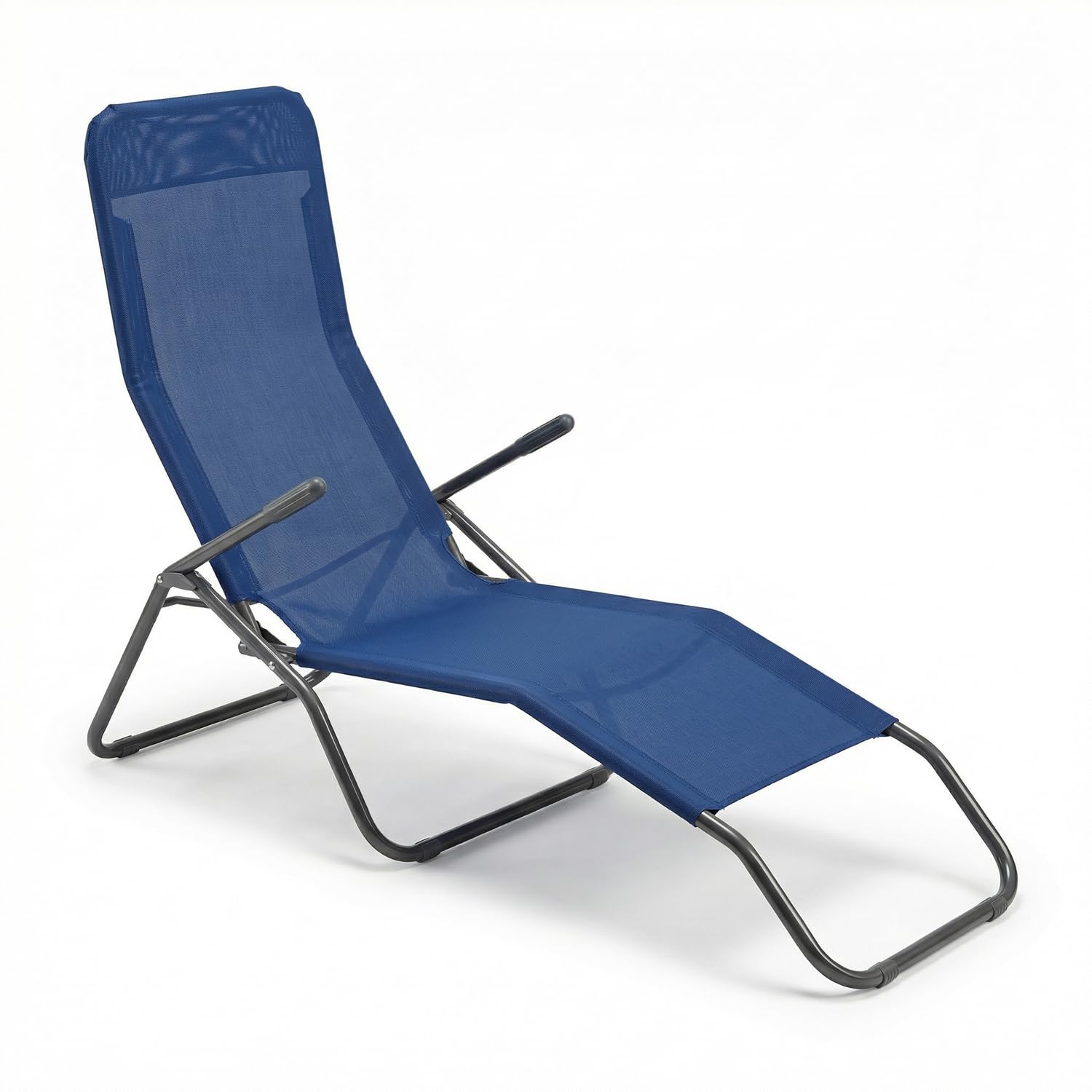 Marvin Lettino Basculante da Giardino Swing Sdraio Oscillante in Acciaio Telo Textilene Traspirante Relax Ergonomico per Esterno Terrazzo Balcone (Blu)