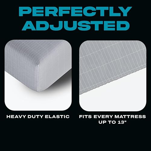 Miniatura 6 de KLIM Grounding - Sábana bajera ajustable, tamaño King, fibra plateada pura y algodón orgánico + cable de conexión a tierra + bolígrafo probador