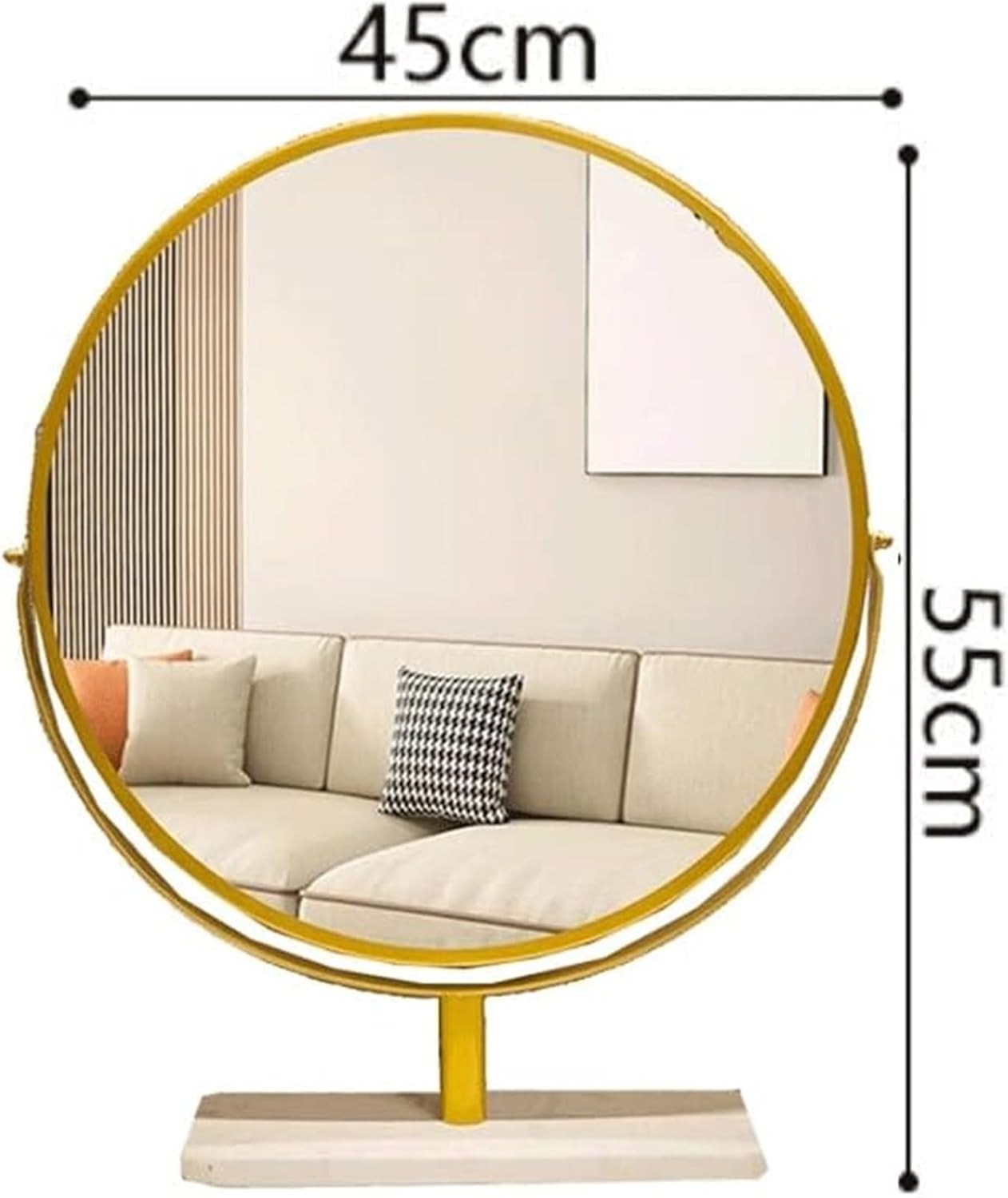 Makeup Mirrors Desktop High Definition Bedroom Dressing Table Household Large Rotatable(19.7" L x 19.7" W)