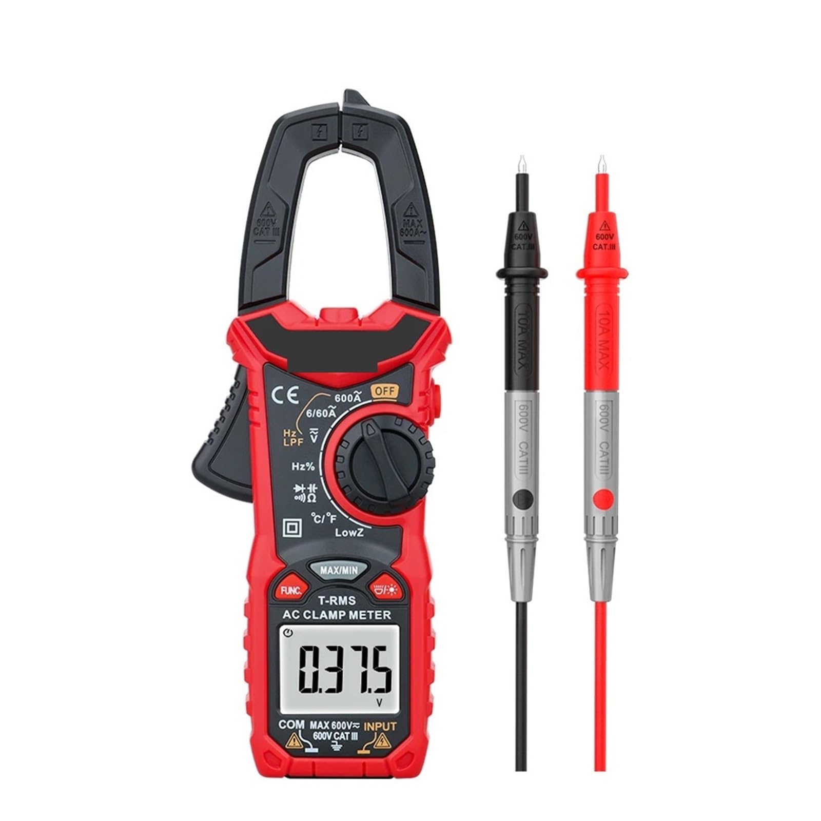Pinza amperometrica digitale AC DC Corrente NCV Multimetro Pinza amperometrica Vero valore efficace Capacità Ohm Hz Temperatura Tensione Tester per Elettricisti