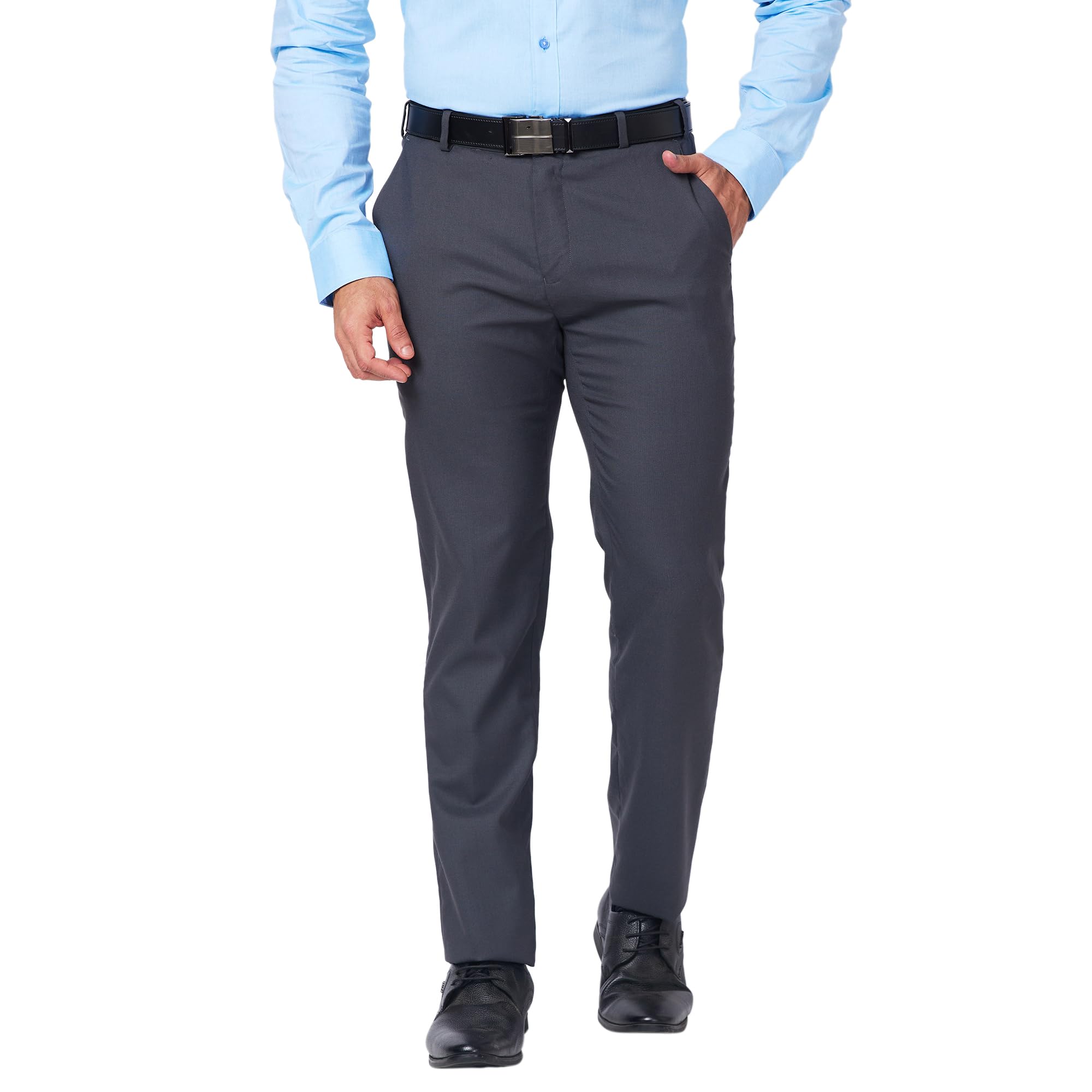 raymond Men's Slim Fit Polyester Blend Structure Pattern Flat Front Formal Trouser-picture-24