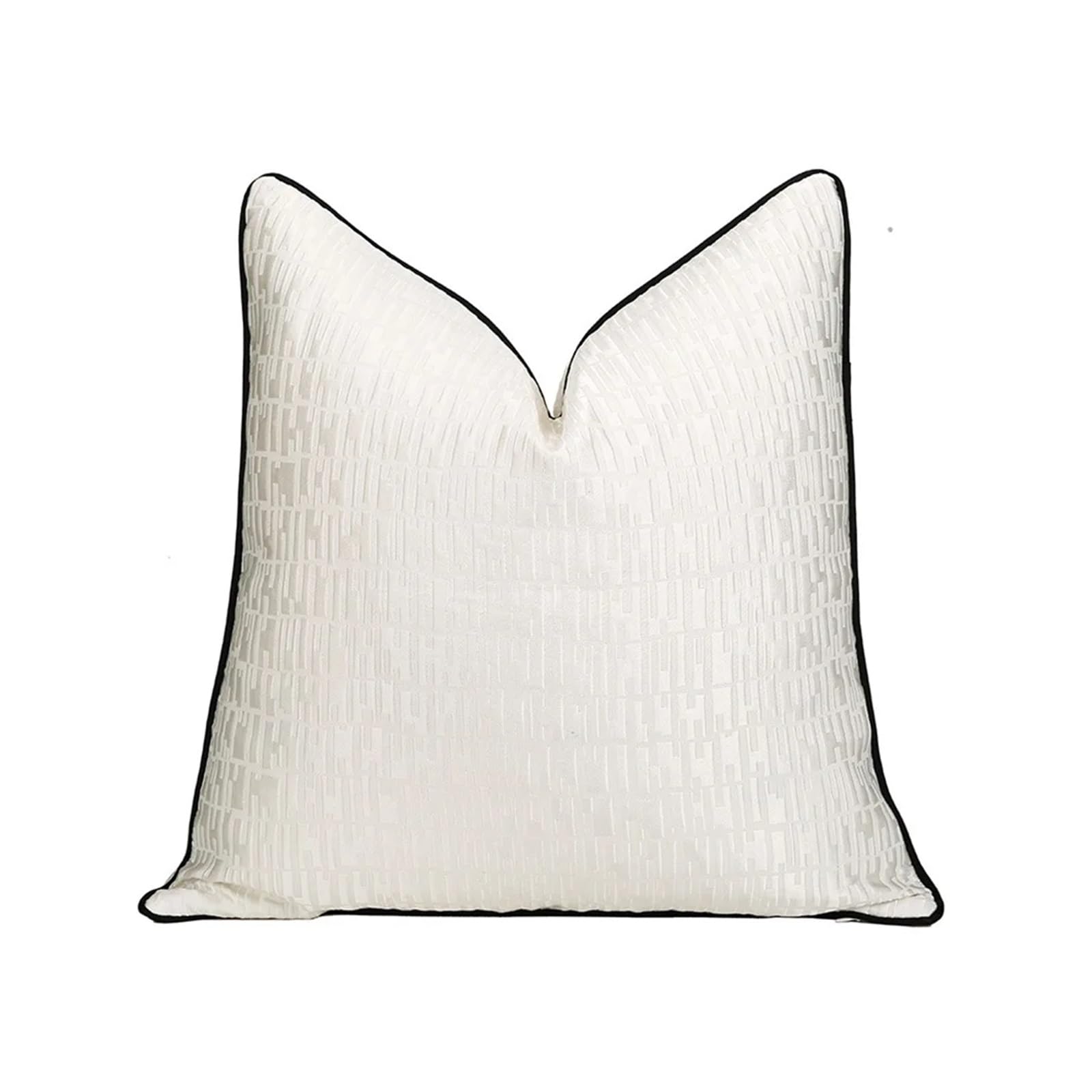 Fgujsur White Cushion Covers Double Sided Luxury Pillow Covers 24X24inch Ivory High Density Jacquard Cushion Cover Square(45X45cm)