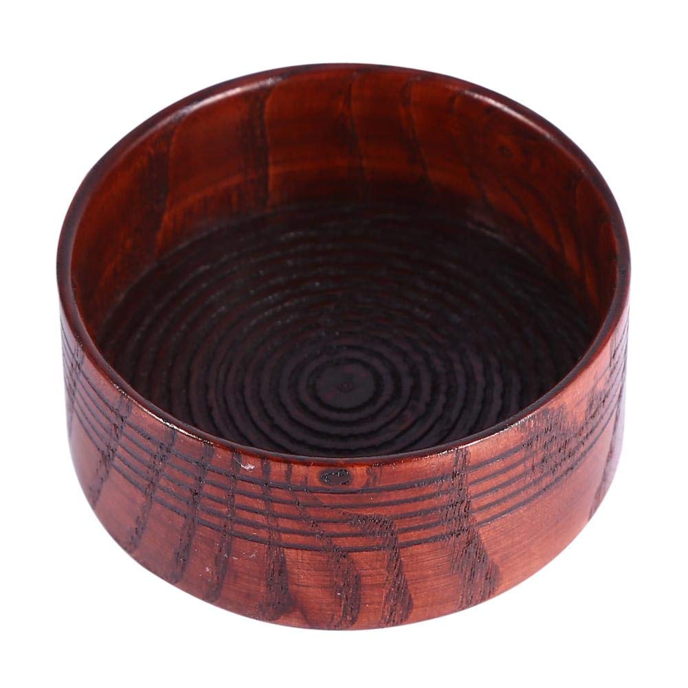 Ciotola da barba, portasapone in legno da barba portasapone tazza strumento tazza naturale per rasoio da uomo schiuma da barba rotonda
