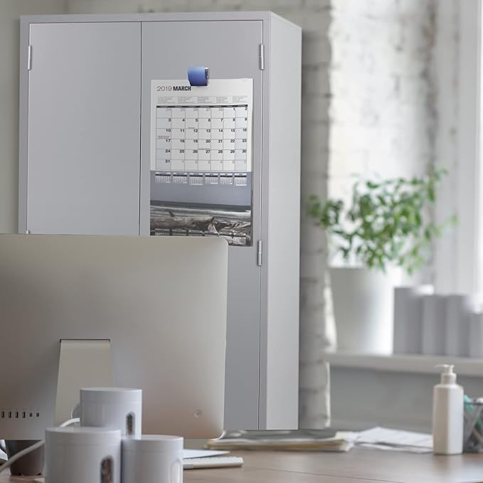 These magnetic clips are versatile and can be used to hold papers, photos, recipes, and more. Their vibrant blue color adds a fun and colorful touch to any space, while their strong grip ensures that your important items are kept secure and easily accessible. Description by ChatGPT.