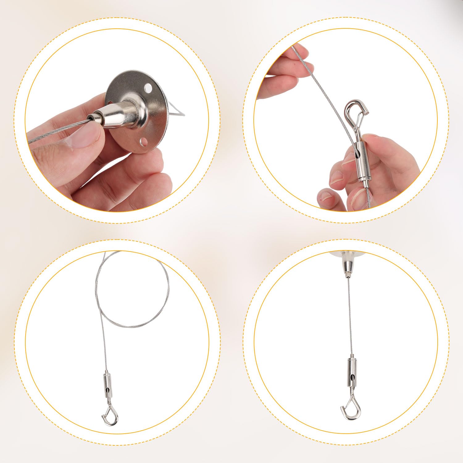 Tinoaly 4pcs Adjustable Hanging Wire Kit - Image 4
