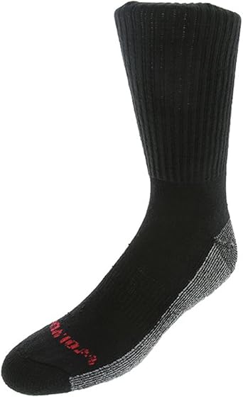 Wolverine Mens 6 PACK ST BOOT SOCK BLACK, Large