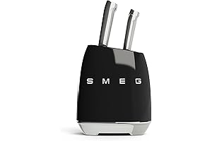 Smeg 6-piece Knife Block Set in Black Stainless Steel - Matchless Tools...