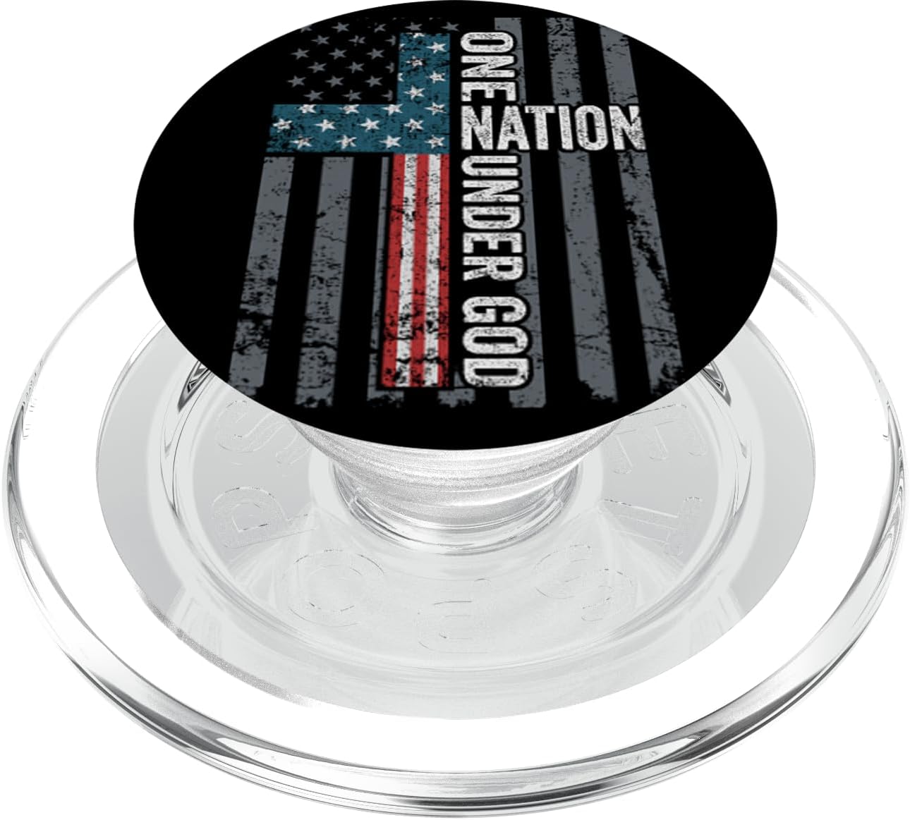 ONE Nation Under GOD - Christian USA Cross Flag Patriotic PopSockets PopWallet for MagSafe