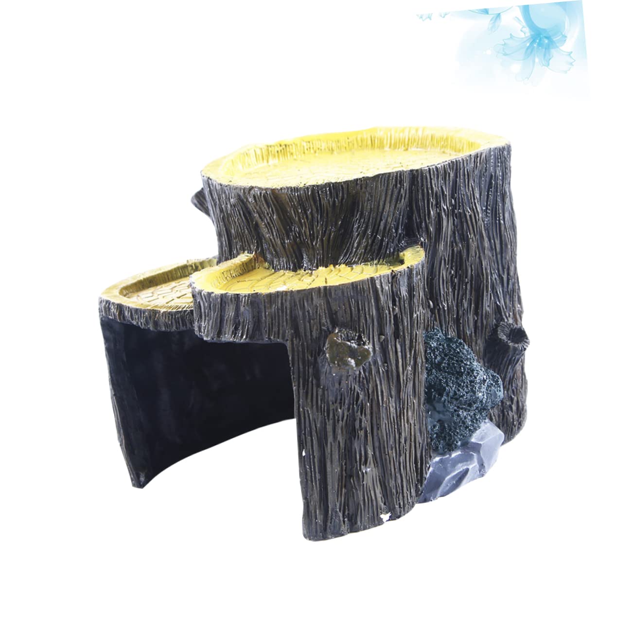 Nascondiglio in Resina per Rettili e Pesci per Terrario e Acquario | Ornamento Mini Ceppo, 1 Pezzo, Decorazione Paesaggistica per Habitat, Uso in Vasca