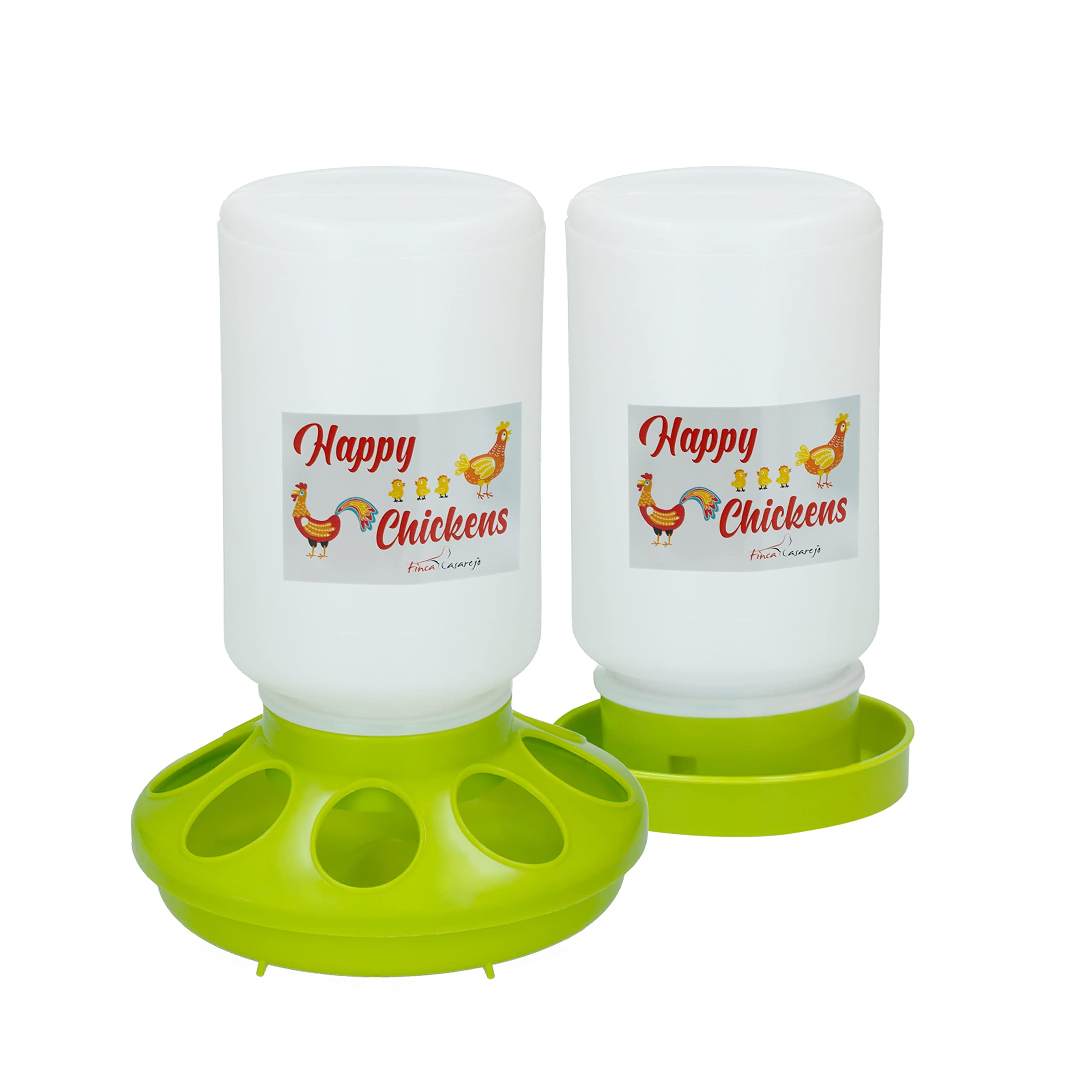 Bebedero y Comedero para Pollitos y Codornices - Pack Comedero 1Kg y Bebedero 1L Happy Chickens - Diseño Especial para el tamaño de los Pollitos