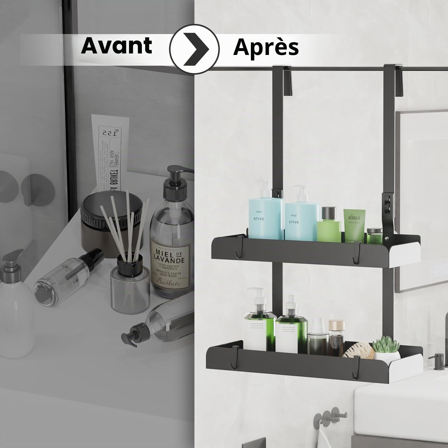 pickpiff Etagere Douche à Suspendre 55,5cm Rangement Étagère Douche A Suspendre Porte