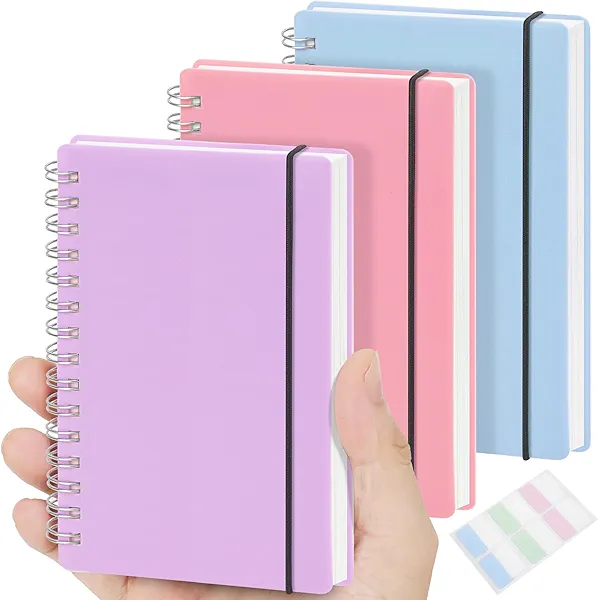 MSTONAL 3 Pack Small Spiral Notebook College Ruled, 3.5x5.5 Mini Pocket Spiral Notebooks With 7mm Lined Pages, 80 Sheets/160 Pages 100gsm Thick Paper to Stay Organized for Work School Office