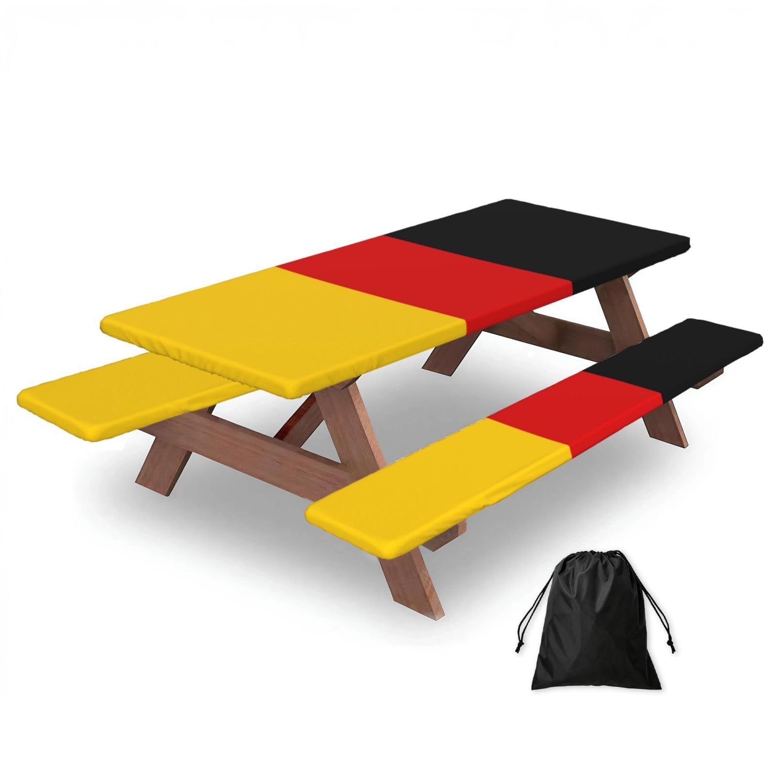 AYYQWE German Flag Print Picnic Table Bench Cover Outdoor Garden Party Decor Daily Accessory Gift