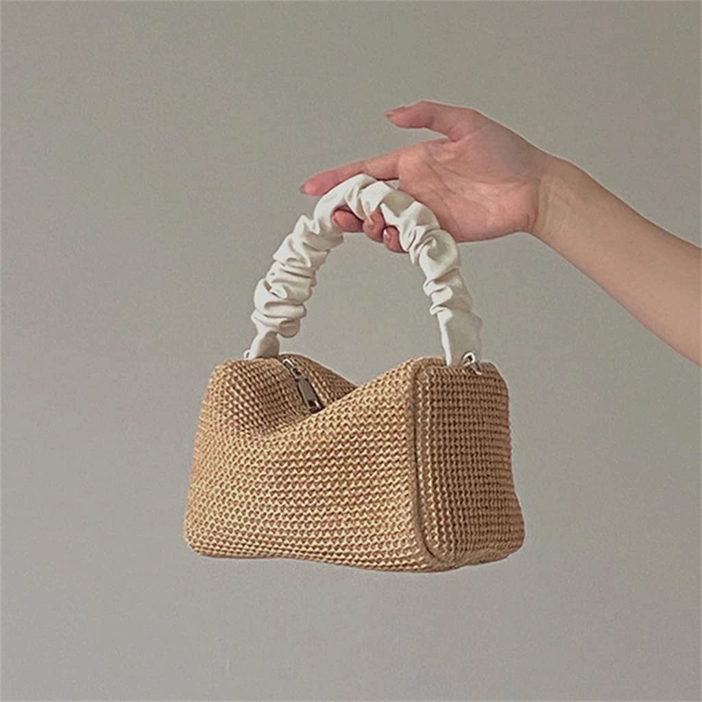 Stroh-Umhängetasche, Stroh-Clutch-Frauen-handgemachte Stroh-Taschen-Sommer-Strand-Umschlag-Geldbörsen-Geldbörsen-Tasche Purs