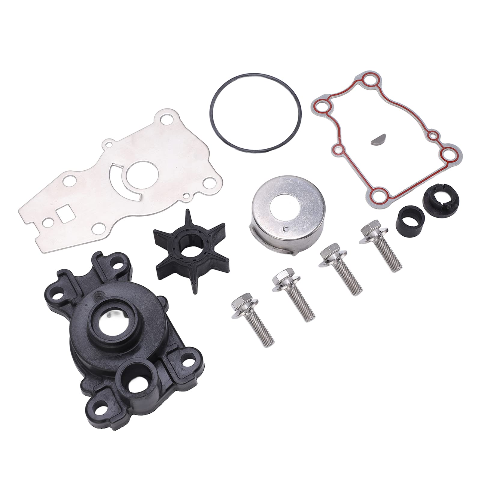 Kit di riparazione per pompa dell'acqua Set di guarnizioni di ricambio per girante in plastica ABS ad alte prestazioni in acciaio inossidabile per motore fuoribordo 25 40 2