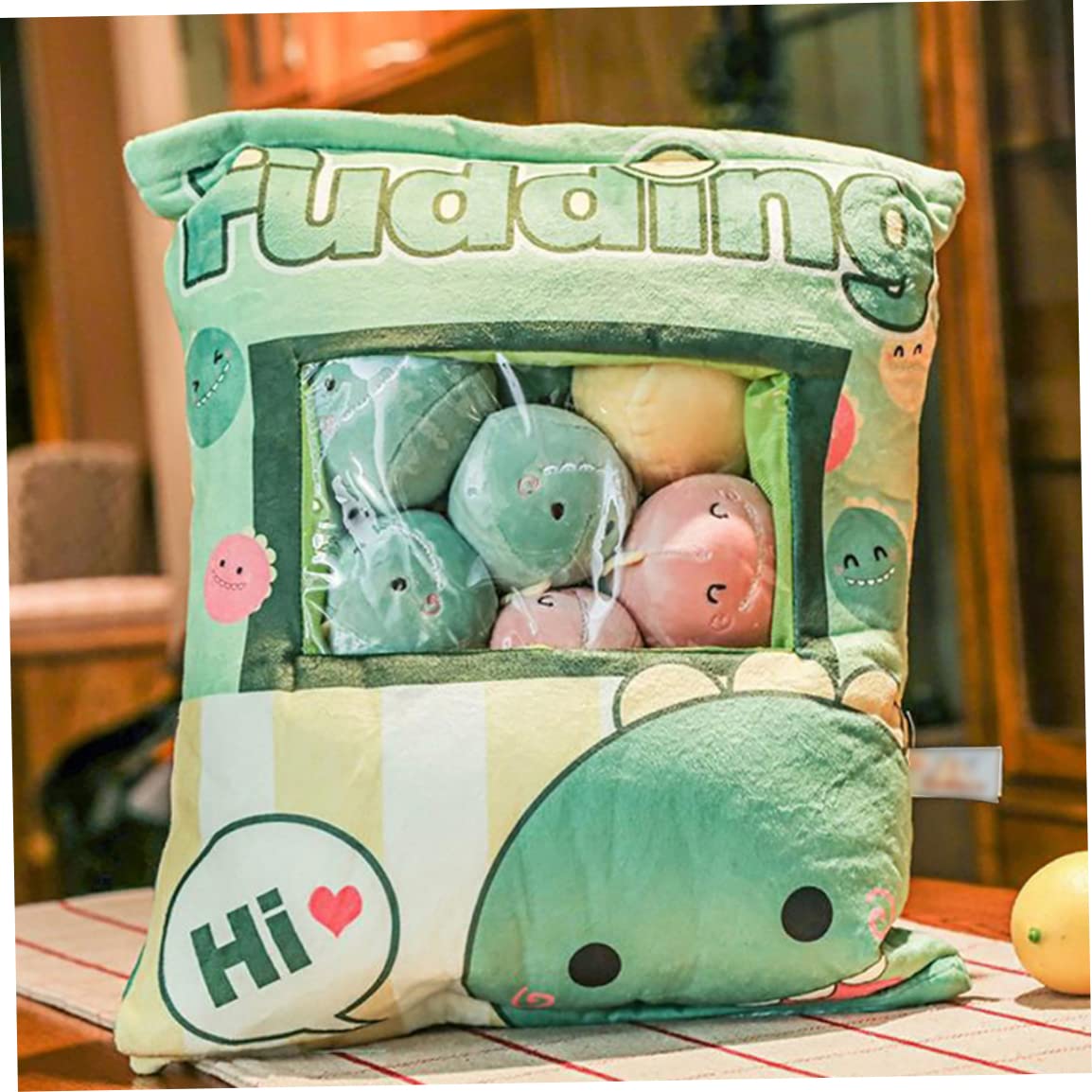 Lindo Snack Almohada rellena Mini Dinosaurios muñecas pudín Juguetes de Peluche Suave sofá Almohada para decoración del hogar Estilo 2