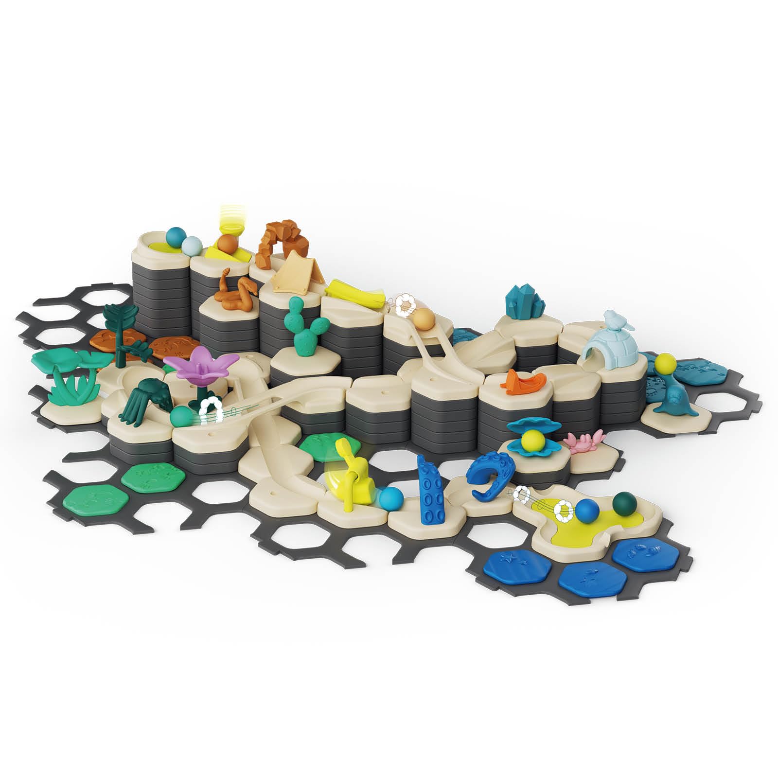 Ravensburger - Gravitrax Junior - Starter Set XXL My Planet 200 pièces - Circuit de Billes - Jeu de Construction créatif - Parcours de Billes à Construire - Dès 3 Ans - Version française - 27059