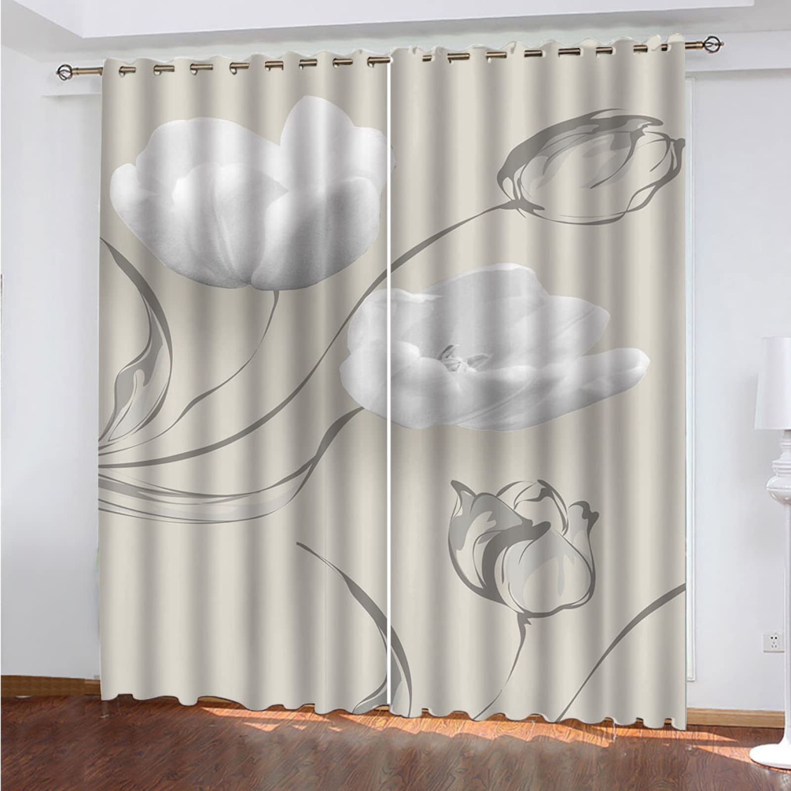 Rideaux et draperies thermiques beige tulipe rideau occultant anti chaleur chambre enfant