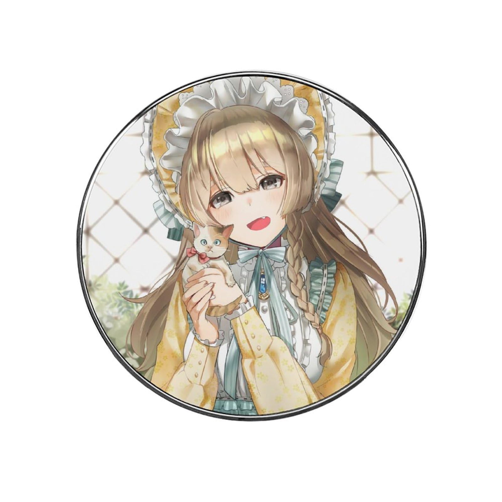 Anime Girl Kitten Alloy Fridge Magnet For Office Cabinet Refrigerator Whiteboard Photo