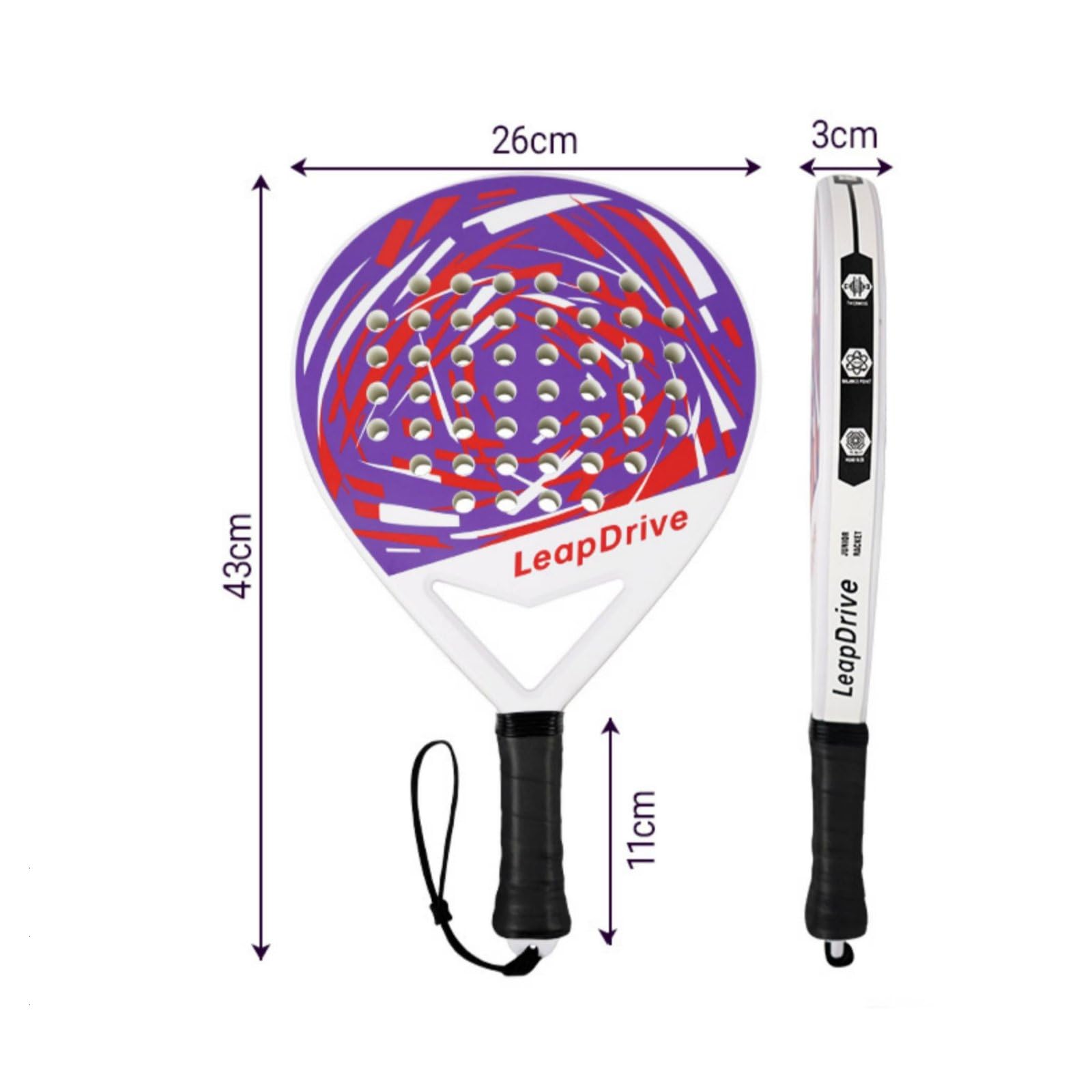 Racchetta da Allenamento Tennis Padel Paddle Racket Sostituto con Grande 48 Fori di Ventilazione Presa Facile Adatta per Principianti Bambini Sessioni