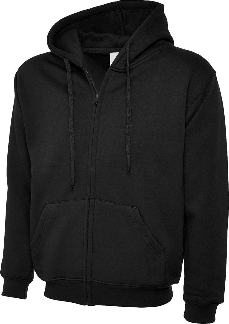 Shoppersbay Uneek Uc504 Adults Classic Full Zip Hooded Sweatshirt Black XL