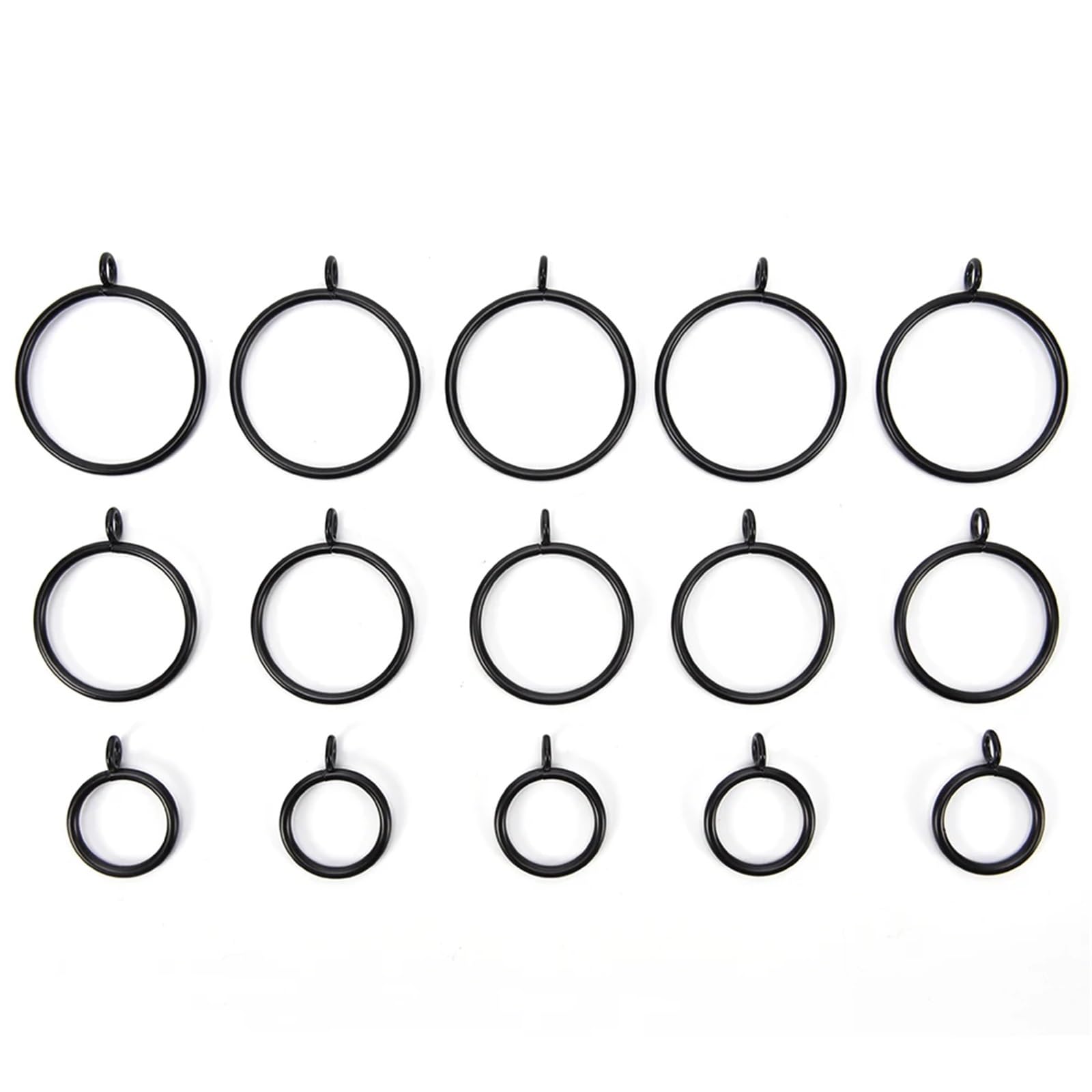 40 Stück 25/28/38/45/55 mm Gardinenstangen Metall Vorhangringe Hängeringe Essential Home Products Für Fenster Und Türen(38mm Black)