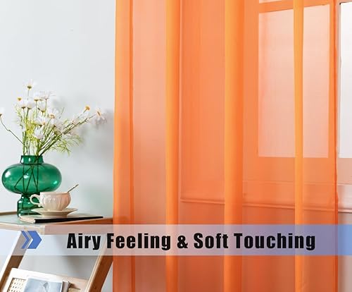 Miniatura 3 de Elegantes paneles de cortina de gasa transparente con bolsillo para cortinero para dormitorio, sala de estar, comedor, patio, puerta corrediza de