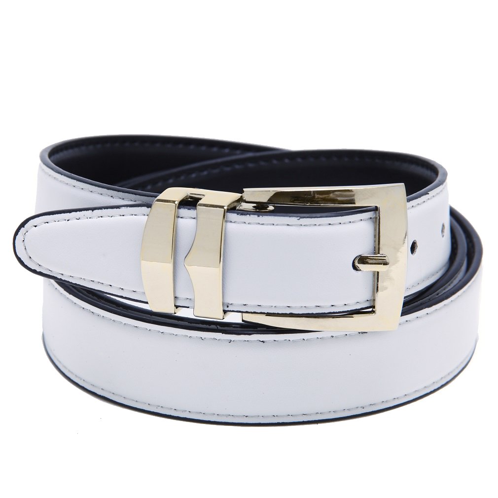 Concitor Reversible Belt Bonded Leather with Removable Gold-Tone Buckle WHITE/Black 32