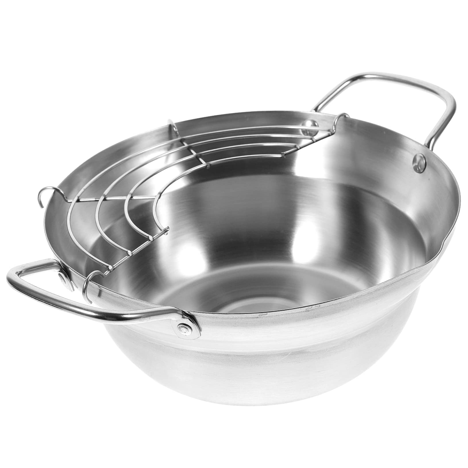 Alipis Japanese Style Deep Fryer Stovetop Fryer Basket Tempura Frying Pot Fry Pan Drainer