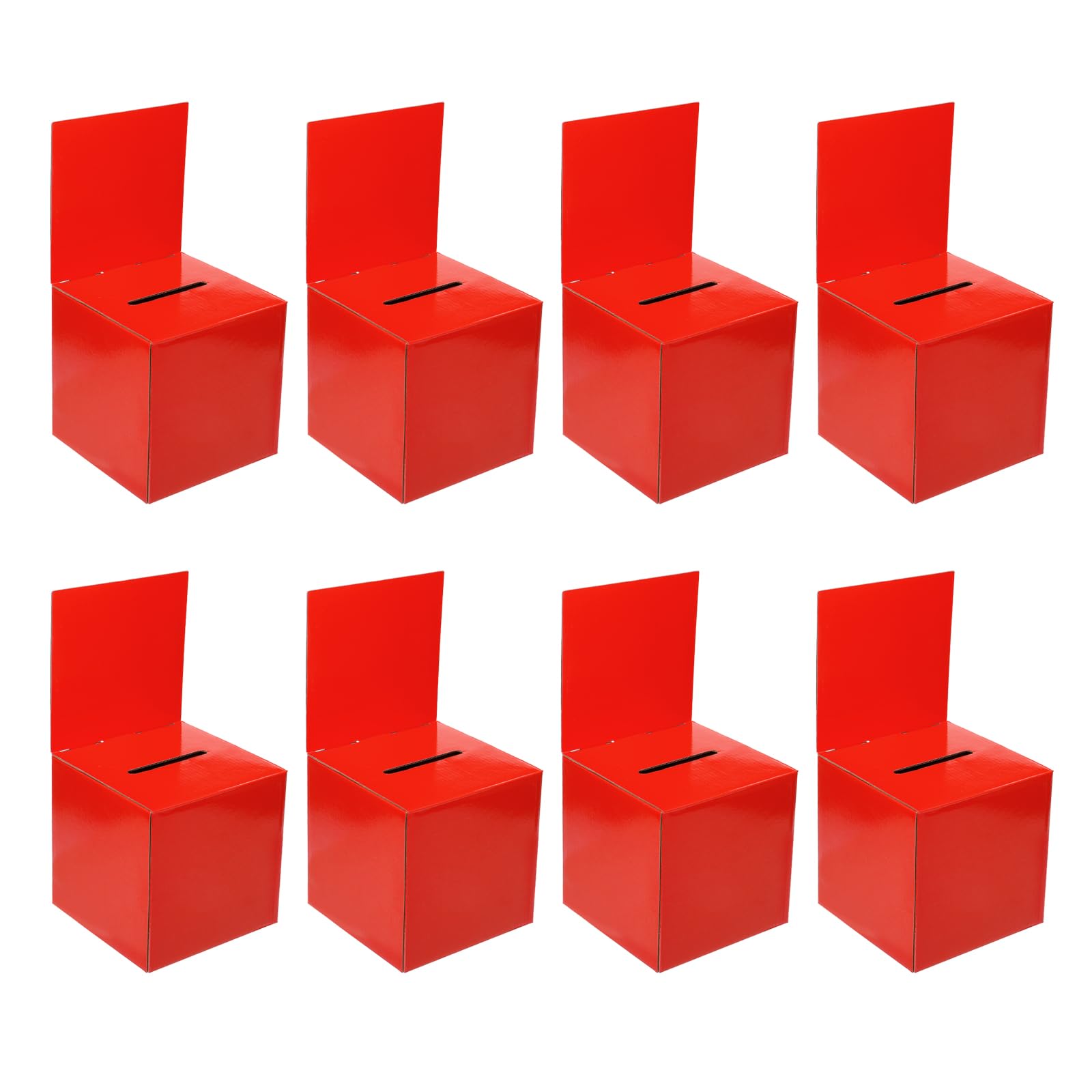 PATIKIL Cardboard Suggestion Box, 8 Pcs 6"x6"x6" Ballot Box with Removable Header Board Raffle Box for Suggestion Collection