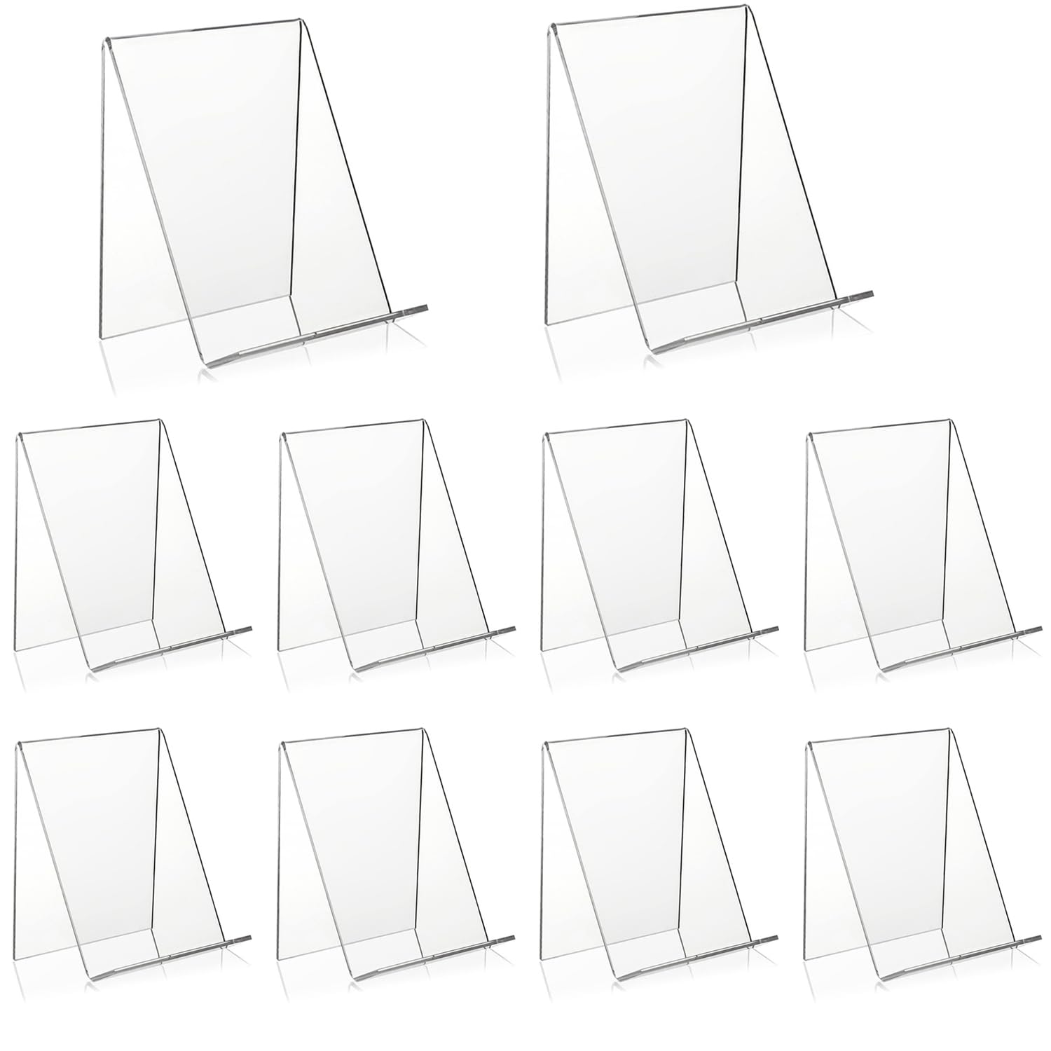 Soporte de Libro Acrílico Transparente 10 Piezas Soporte de Exhibición Libros Puede Contener Libros Cuadernos Música iPads y Tabletas, Soporte Universal (10x11,5x13cm)